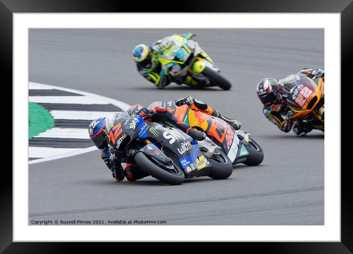 British Moto GP 2021Silverstone: MOTO 2 Framed Mounted Print by Russell Finney