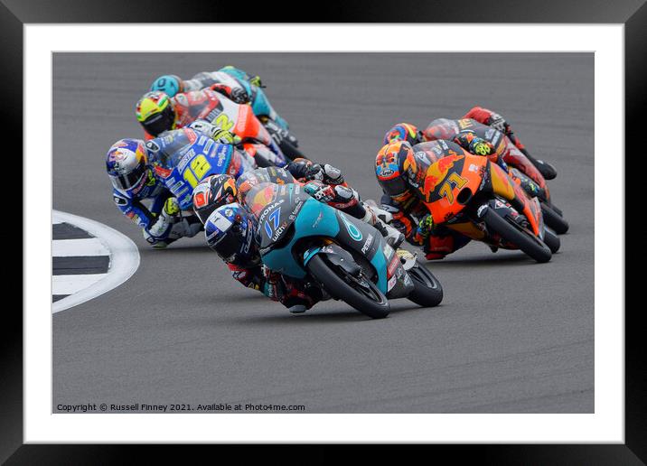 British Moto GP 2021Silverstone: MOTO 3 Framed Mounted Print by Russell Finney