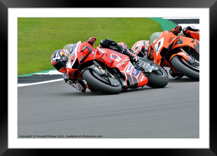 British Moto GP 2021Silverstone: MOTO GP Framed Mounted Print by Russell Finney