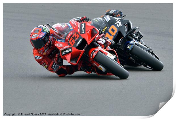 British Moto GP 2021Silverstone: MOTO GP Print by Russell Finney