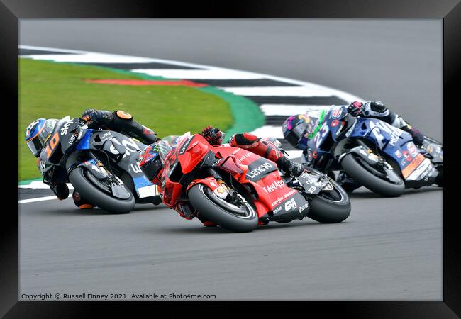 British Moto GP 2021Silverstone: MOTO GP  Framed Print by Russell Finney