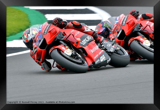 British Moto GP 2021Silverstone: MOTO GP Framed Print by Russell Finney