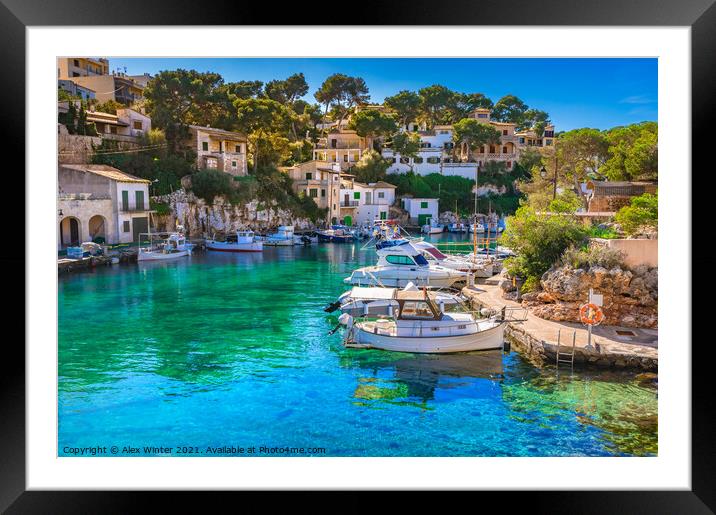 Old fishing village Cala Figuera Santanyi Framed Mounted Print by Alex Winter