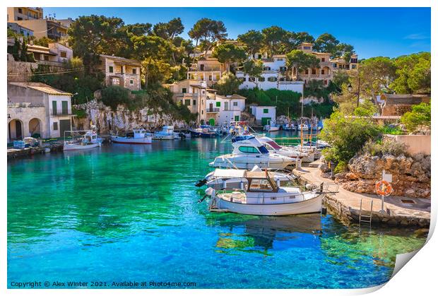 Old fishing village Cala Figuera Santanyi Print by Alex Winter