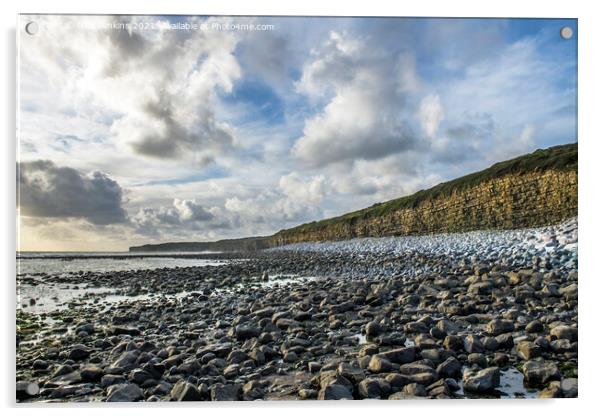 Llantwit Major Beach Glamorgan Heritage Coast Wale Acrylic by Nick Jenkins
