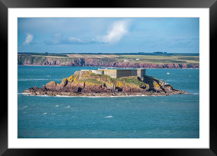 Thorne Island in Angle Bay, Pembrokeshire Framed Mounted Print by Tracey Turner