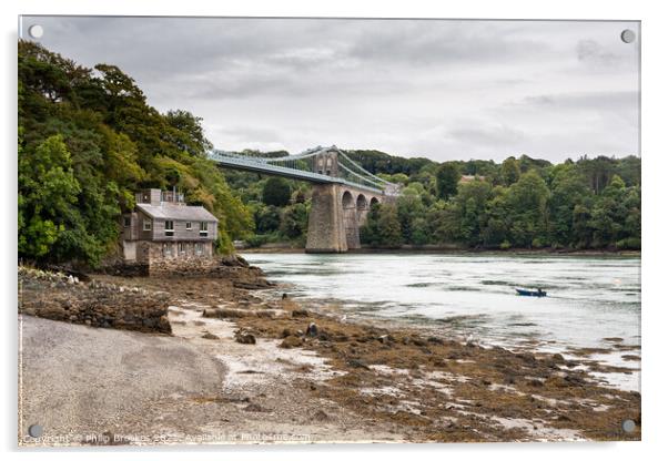 Menai Bridge Acrylic by Philip Brookes