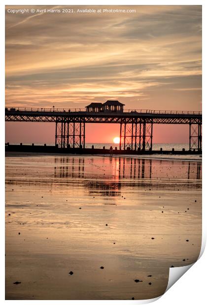 Cromer Norfolk Sunset Print by Avril Harris