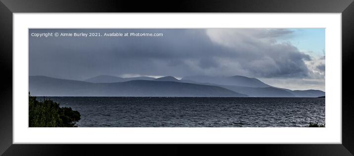 Islands in the rain panoramic Framed Mounted Print by Aimie Burley