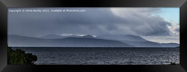 Islands in the rain panoramic Framed Print by Aimie Burley