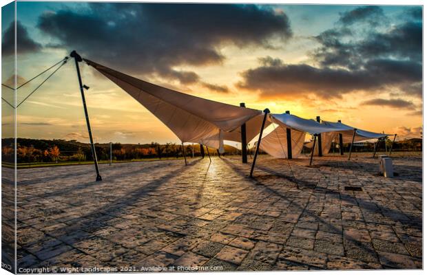 Sunset At The Sails Canvas Print by Wight Landscapes