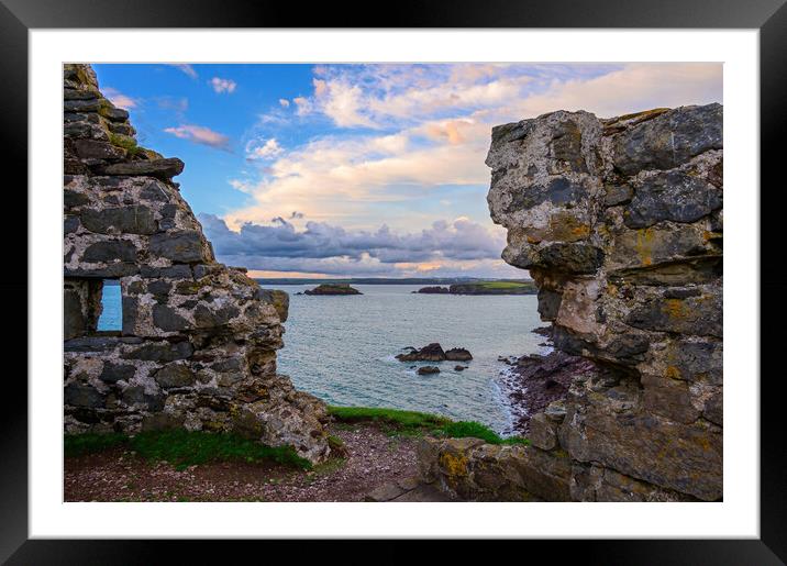 View to Thorne Island from East Blockhouse near An Framed Mounted Print by Tracey Turner
