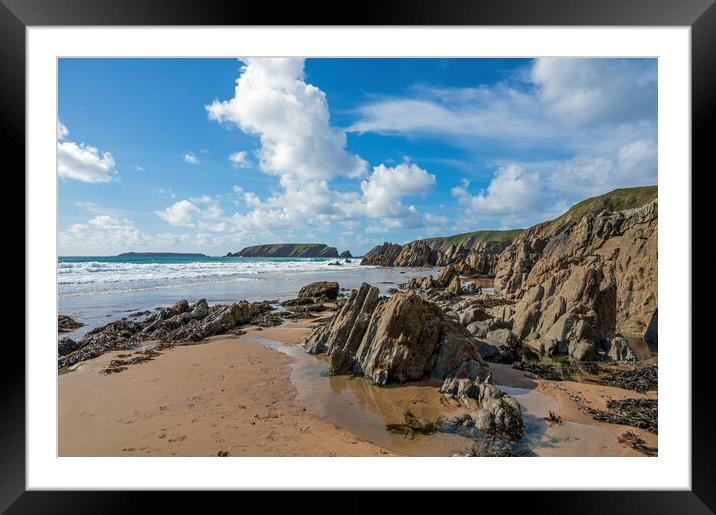 Marloes Sands in Pembrokeshire Framed Mounted Print by Tracey Turner