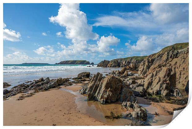 Marloes Sands in Pembrokeshire Print by Tracey Turner
