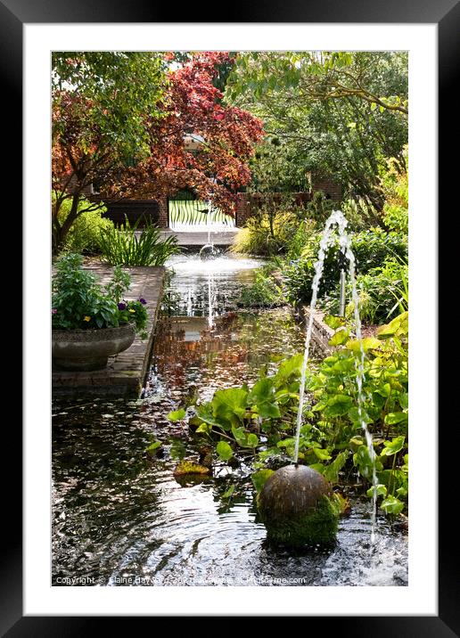 Water Garden in Bury St Edmunds Framed Mounted Print by Elaine Hayward