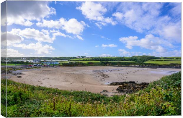 Angle Beach in Pembrokeshire Canvas Print by Tracey Turner