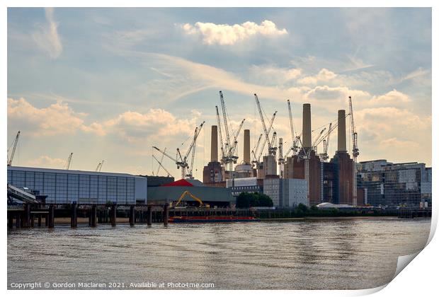Building Work begins on Battersea Power Station Print by Gordon Maclaren