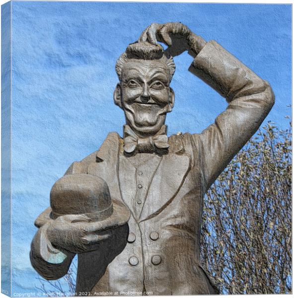 Stan Laurel Statue In North Shields (Sketch Style) Canvas Print by Kevin Maughan