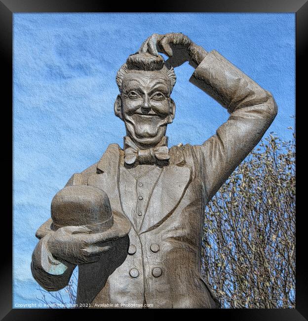 Stan Laurel Statue In North Shields (Sketch Style) Framed Print by Kevin Maughan