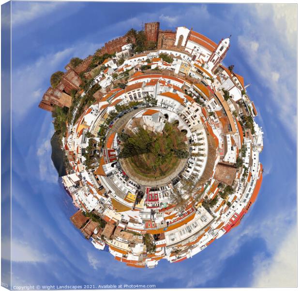 Silves Tiny Planet Canvas Print by Wight Landscapes