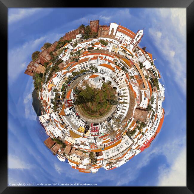 Silves Tiny Planet Framed Print by Wight Landscapes