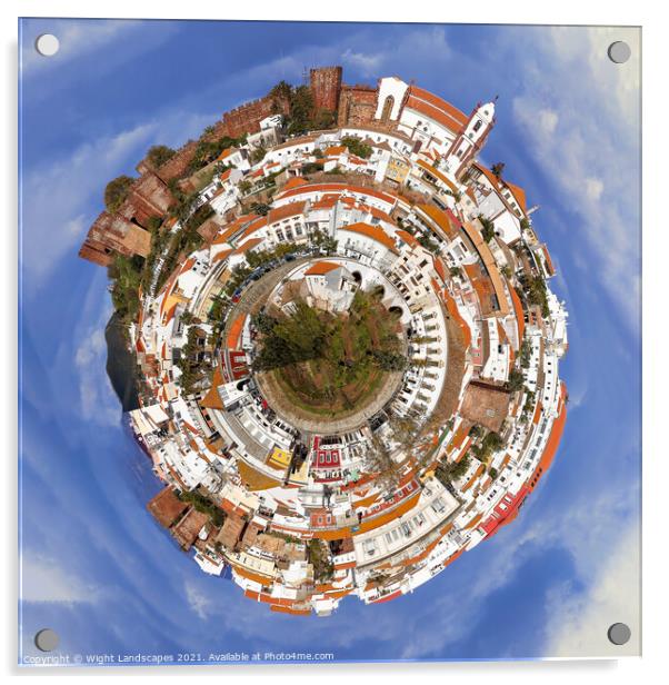 Silves Tiny Planet Acrylic by Wight Landscapes