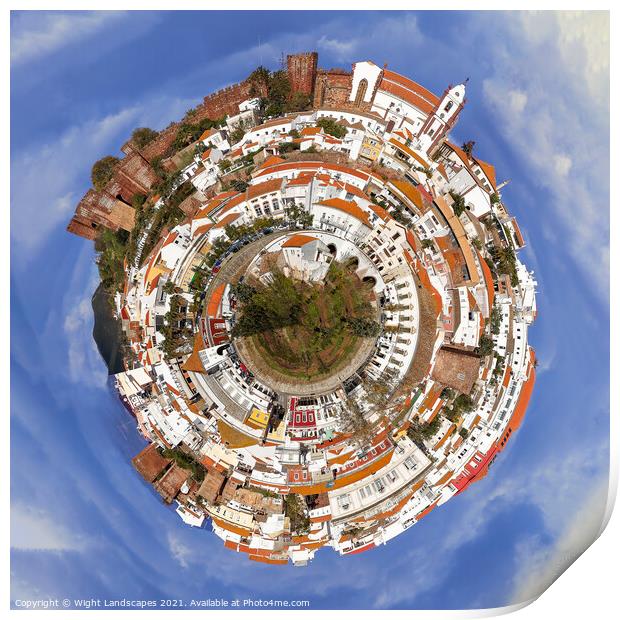 Silves Tiny Planet Print by Wight Landscapes