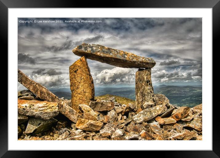 Standing Stones atop Mynydd Moel (Cadair Idris). Framed Mounted Print by Lee Kershaw