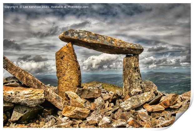 Standing Stones atop Mynydd Moel (Cadair Idris). Print by Lee Kershaw