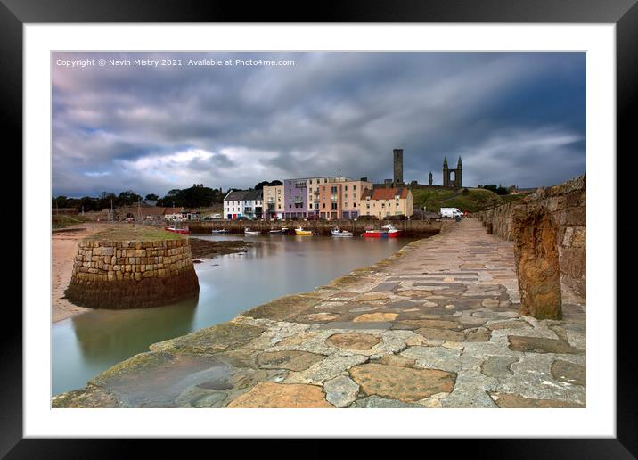 St. Andrews Harbour, Fife, Scotland Framed Mounted Print by Navin Mistry