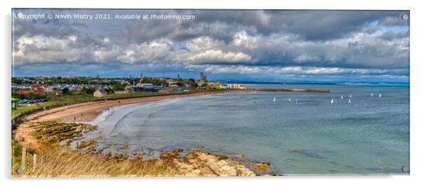 St. Andrews East Sands Panorama  Acrylic by Navin Mistry