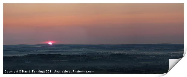 Sunrise over Sussex Print by David  Fennings