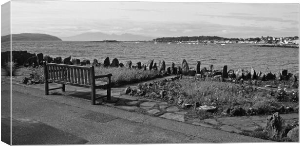 A Millport bench with a view Canvas Print by Allan Durward Photography
