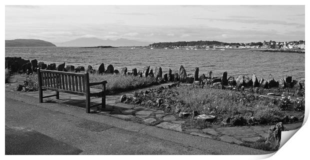 A Millport bench with a view Print by Allan Durward Photography