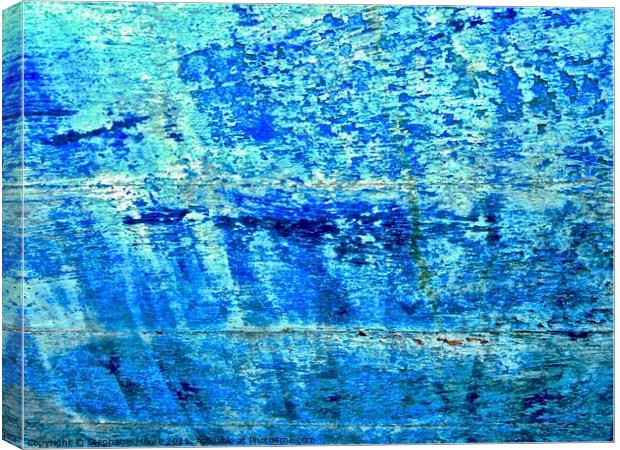 Flaking Blue paint Canvas Print by Stephanie Moore