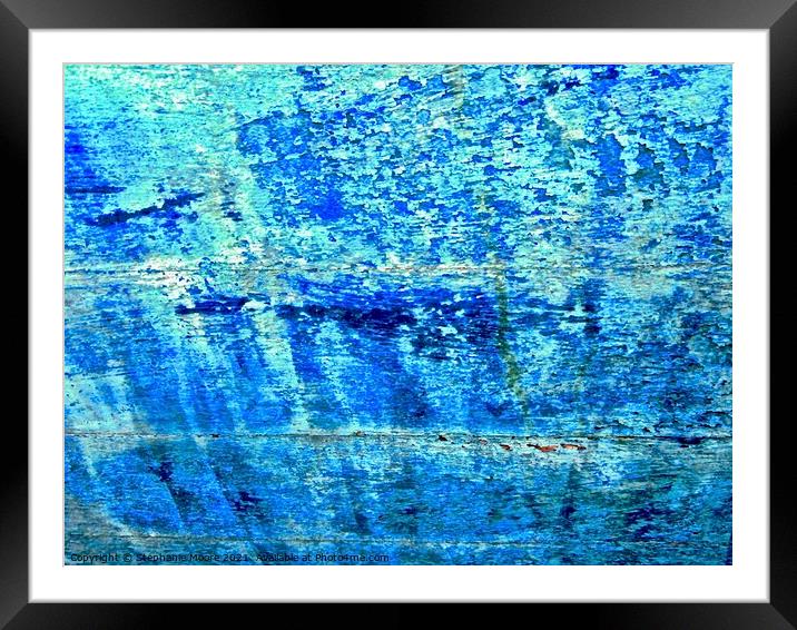 Flaking Blue paint Framed Mounted Print by Stephanie Moore