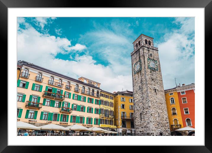 Riva del Garda, Italy - September 22, 2021: Colorful streets of  Framed Mounted Print by Joaquin Corbalan