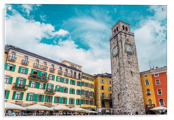 Riva del Garda, Italy - September 22, 2021: Colorful streets of  Acrylic by Joaquin Corbalan