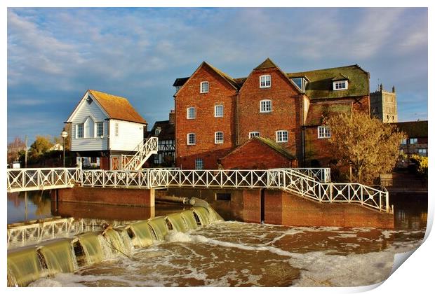 Abbey Mill Tewkesbury Print by Susan Snow