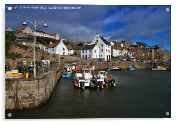 Crail Harbour, East Neuk of Fife. Acrylic by Navin Mistry