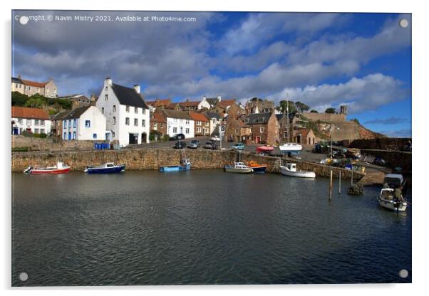 Crail Harbour, East Neuk of Fife. Acrylic by Navin Mistry