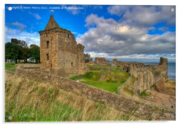 St Andrews Castle, Fife, Scotland Acrylic by Navin Mistry
