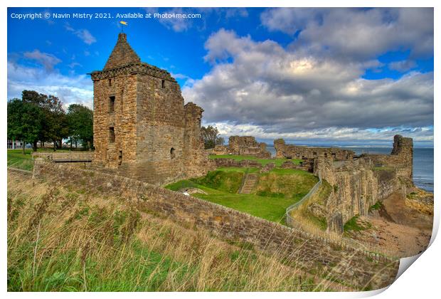 St Andrews Castle, Fife, Scotland Print by Navin Mistry