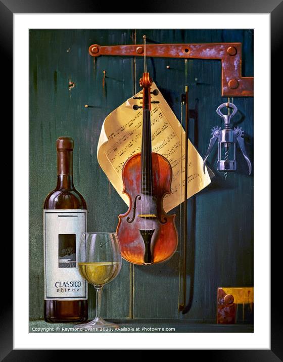 Wine and Accompaniment Framed Mounted Print by Raymond Evans