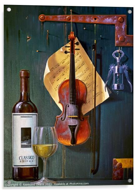 Wine and Accompaniment Acrylic by Raymond Evans
