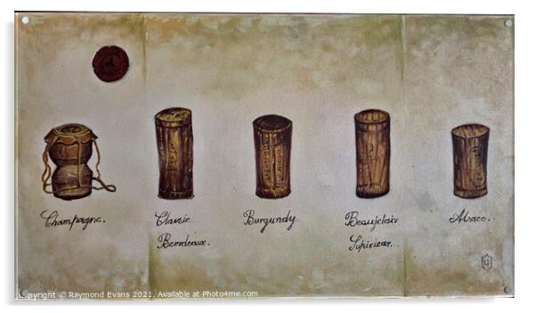 Wine corks illustration Acrylic by Raymond Evans