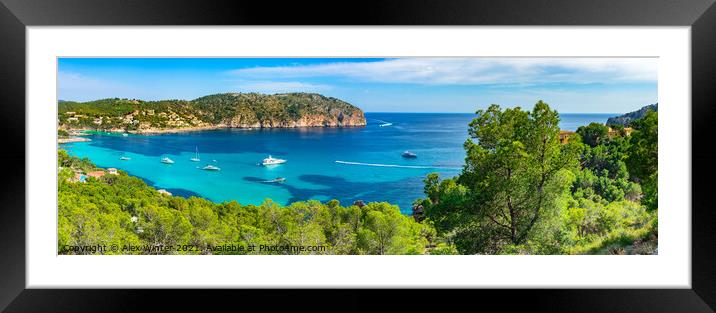 Panorama view of Camp de Mar Framed Mounted Print by Alex Winter