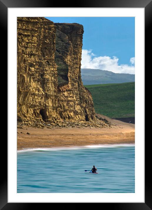 West Bay Kayaker Framed Mounted Print by Alison Chambers
