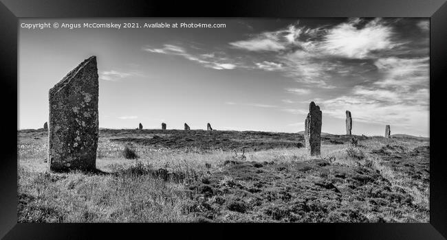Ring of Brodgar stone circle, Mainland Orkney mono Framed Print by Angus McComiskey