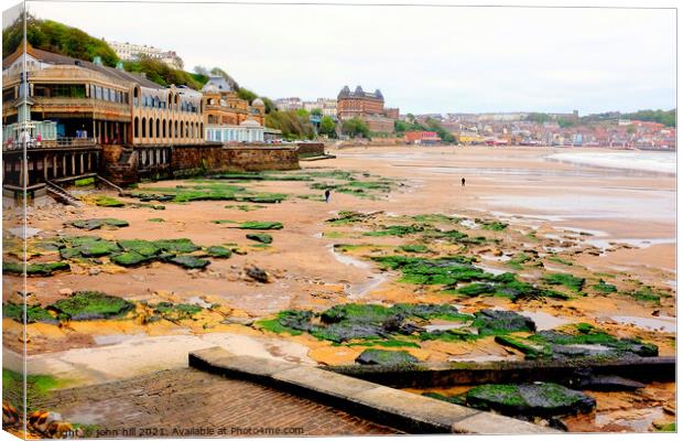 Scarborough Spa and beach. Canvas Print by john hill